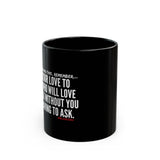 GIVE YOUR LOVE CERAMIC MUG BLACK 150Z