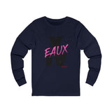V EAUX IV - BLACK W/ PINK EAUX UNISEX LONG SLEEVE T-SHIRT