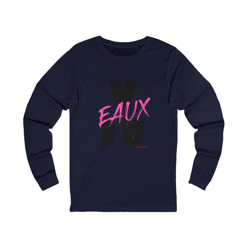 V EAUX IV - BLACK W/ PINK EAUX UNISEX LONG SLEEVE T-SHIRT