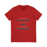 BLACK QUEER RAINBOW UNISEX V-NECK T-SHIRTS