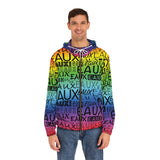 EAUX BLACK ON RAINBOW AOP ZIP HOODIE