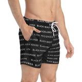 BLACK MAGIC - WHITE LETTERS SWIM TRUNKS