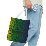 EAUX - BLACK ON MARDI GRAS TOTE BAG