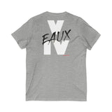 V EAUX IV - WHITE W/ BLACK EAUX UNISEX V-NECK T-SHIRT