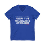JESUS SAID (CLEAN) UNISEX V-NECK T-SHIRT
