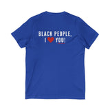 BLACKITY BLACK - WHITE UNISEX V-NECK T-SHIRT