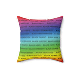 BLACK MAGIC RAINBOW BLACK  THROW PILLOW
