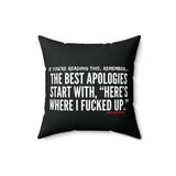 BEST APOLOGIES THROW PILLOW