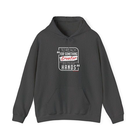 REACH FOR SOMETHING - WHITE RED UNISEX HOODIE