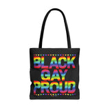 BLACK GAY PROUD TOTE BAG