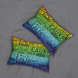 EAUX - BLACK ON RAINBOW LUMBAR PILLOW