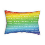 BLACK MAGIC RAINBOW WHITE  LUMBAR PILLOW