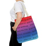 BLACK MAGIC RAINBOW BLACK  TOTE BAG