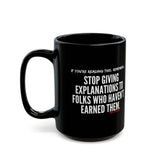 EXPLANATION CERAMIC MUG BLACK 150Z