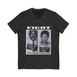 FIGHT - WHITE UNISEX V-NECK T-SHIRT