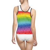 BLACK MAGIC RAINBOW WHITE 1 PIECE SWIM SUIT