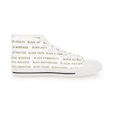 BLACK MAGIC - GOLD LETTERS HI-TOP SNEAKERS WHITE-SOLE