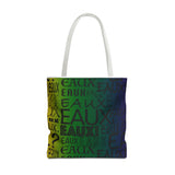 EAUX - BLACK ON MARDI GRAS TOTE BAG