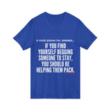 HELP THEM PACK UNISEX V-NECK T-SHIRT