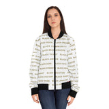 BLACK MAGIC - GOLD LETTERS AOP WOMEN'S BOMBER JACKET
