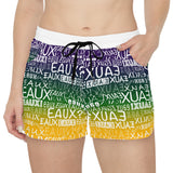 EAUX- WHITE ON MARDI GRAS WOMEN'S CASUAL SHORT