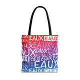 EAUX WHITE ON RAINBOW TOTE BAG