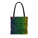 EAUX - BLACK ON MARDI GRAS TOTE BAG
