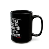 LIFE TRULY BEGINS CERAMIC MUG - BLACK 110Z, 150Z