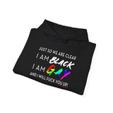 BLACK GAY FUP WHITE UNISEX HOODIE