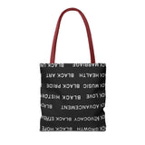 BLACK MAGIC WHITE LETTERS TOTE BAG