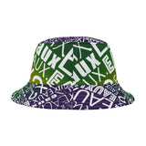 EAUX- WHITE ON MARDI GRAS BUCKET HAT