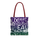 EAUX- WHITE ON MARDI GRAS TOTE BAG