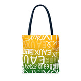 EAUX- WHITE ON MARDI GRAS TOTE BAG