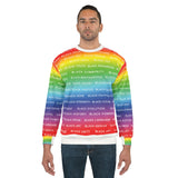 BLACK MAGIC RAINBOW WHITE AOP UNISEX SWEATSHIRTS