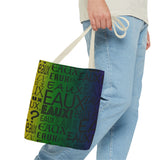 EAUX - BLACK ON MARDI GRAS TOTE BAG