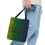 EAUX - BLACK ON MARDI GRAS TOTE BAG