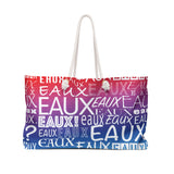EAUX WHITE ON RAINBOW WEEKENDER BAG