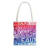 EAUX WHITE ON RAINBOW TOTE BAG