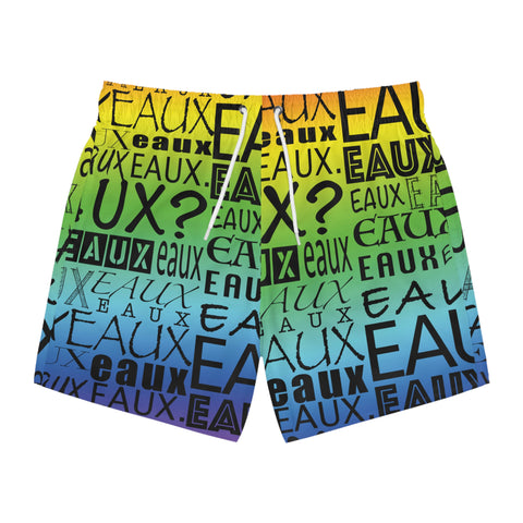 EAUX BLACK ON RAINBOW  SWIM TRUNKS