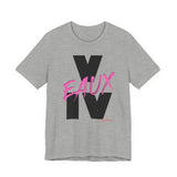 V EAUX IV - BLACK W/ PINK EAUX UNISEX SHORT SLEEVE T-SHIRT