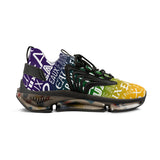 EAUX- WHITE ON MARDI GRAS MESH SNEAKERS