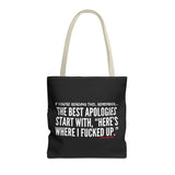 BEST APOLOGIES TOTE BAG