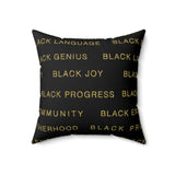 BLACK MAGIC - BLACK GOLD THROW PILLOW