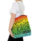 EAUX - BLACK ON RAINBOW TOTE BAG