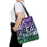 EAUX- WHITE ON MARDI GRAS TOTE BAG