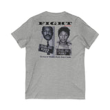 FIGHT - WHITE UNISEX V-NECK T-SHIRT