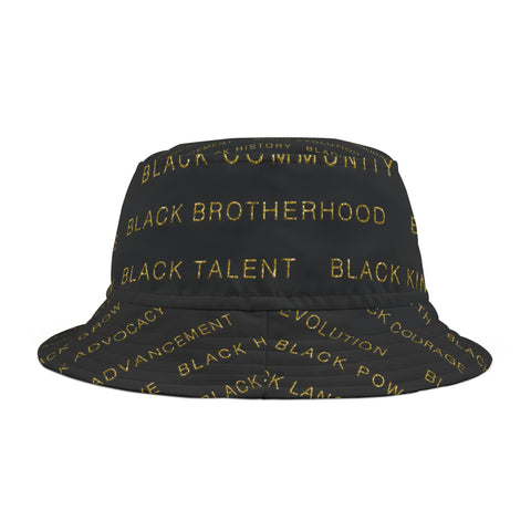 BLACK MAGIC - BLACK GOLD AOP BUCKET HAT