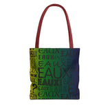 EAUX - BLACK ON MARDI GRAS TOTE BAG