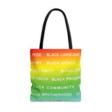 BLACK MAGIC RAINBOW WHITE  TOTE BAG