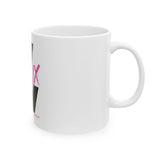 V EAUX IV - BLACK W/ PINK EAUX CERAMIC MUG - WHITE 11OZ